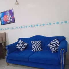 sofa set available for sale with matching curtains