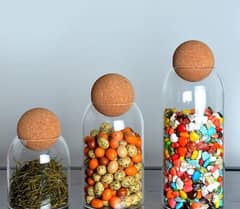 set of 3 ballcork jars