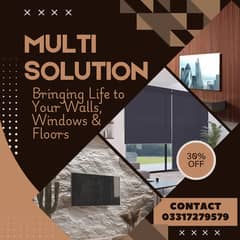 Wall Paper / 3D Wall Paper / Window Blinds / PVC Pannel / Media Wall