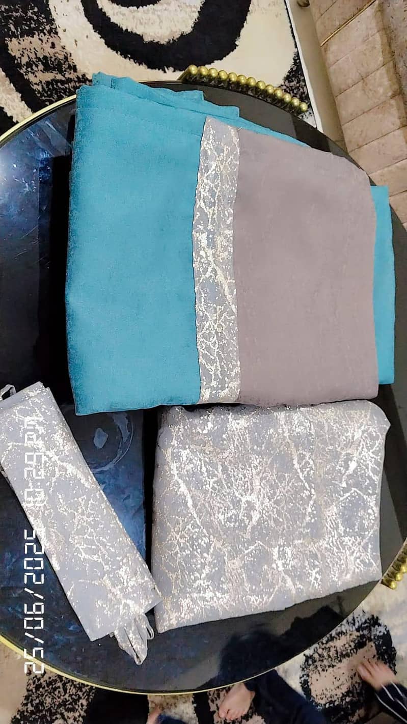 4 piece curtains in Turkish cloth with net parda 1 piiece 0