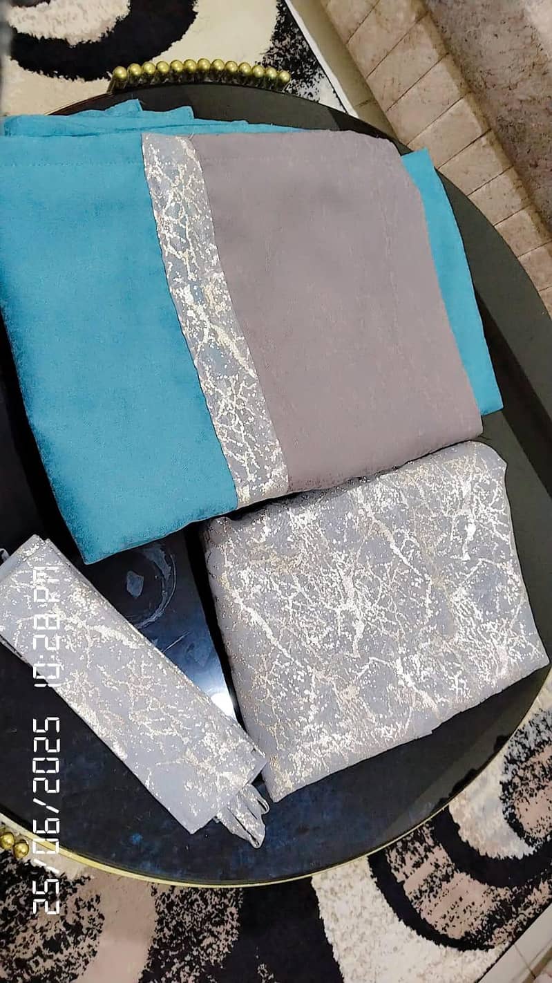 4 piece curtains in Turkish cloth with net parda 1 piiece 2