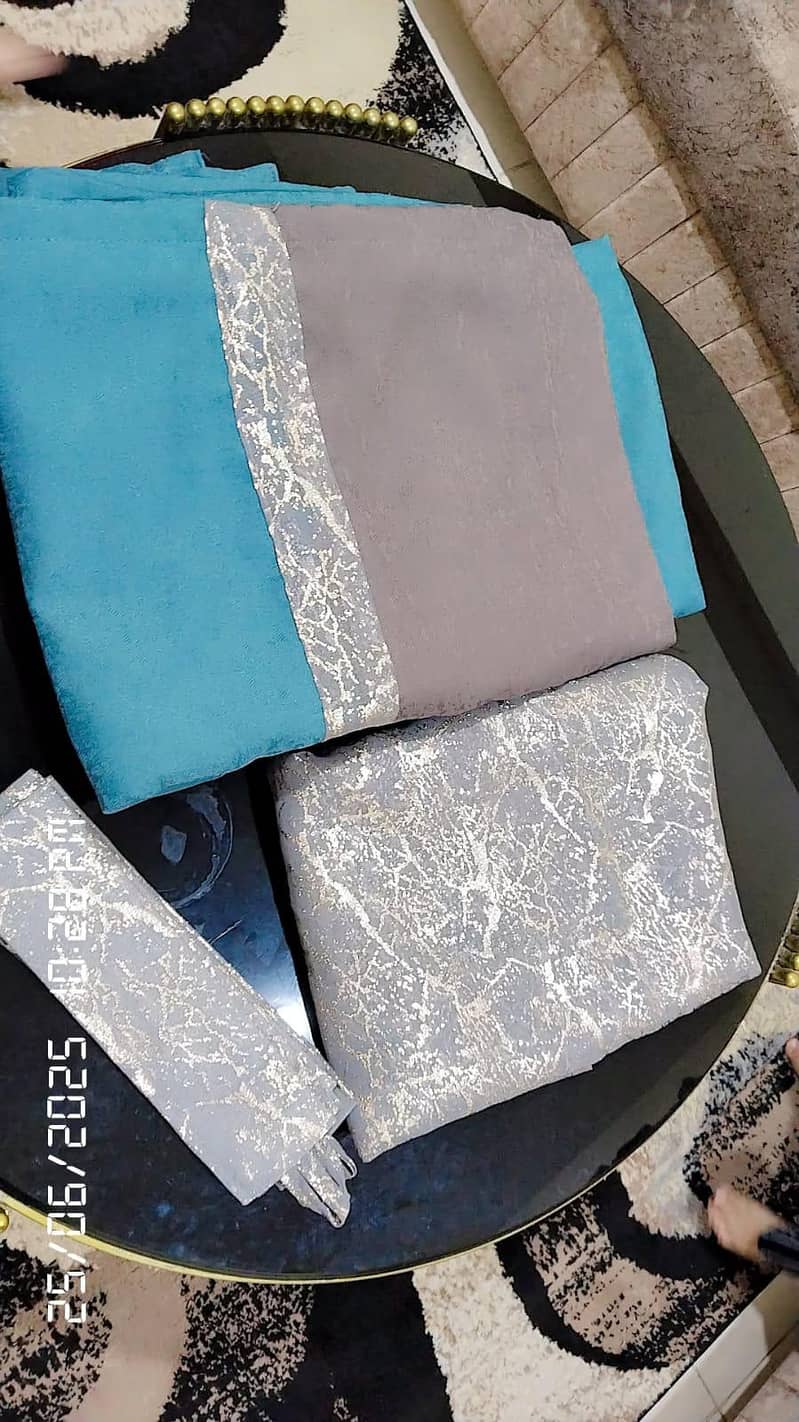 4 piece curtains in Turkish cloth with net parda 1 piiece 3