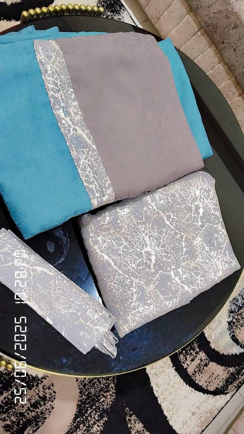 4 piece curtains in Turkish cloth with net parda 1 piiece 4