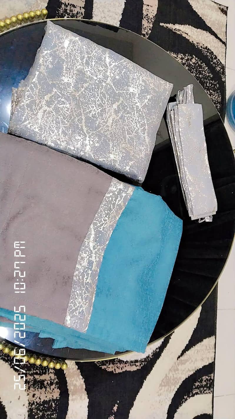 4 piece curtains in Turkish cloth with net parda 1 piiece 5