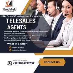 Tele Sales Agent Required For Construction Estimation Company
