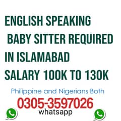 Baby sitter / Nanny Required in Islamabad