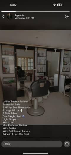 Beauty Parlour Salon Saman for Sale