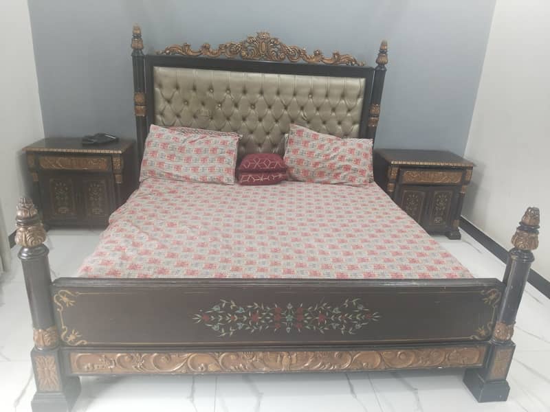 Bed with side tables and mirror mattress not included 3