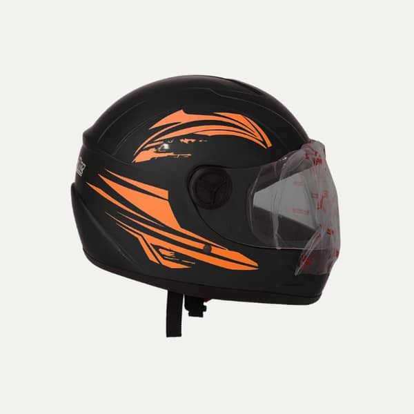 Super Air Full Face Helmet – Matte Black with Random Color Graphics