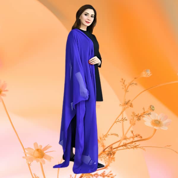 Women's Blue Dyed Chiffon Dupatta