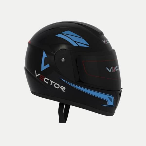 Vector Full Face Helmet – Glossy Black with Random Colors Graphics