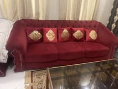 6 seater luxury Red sofa set