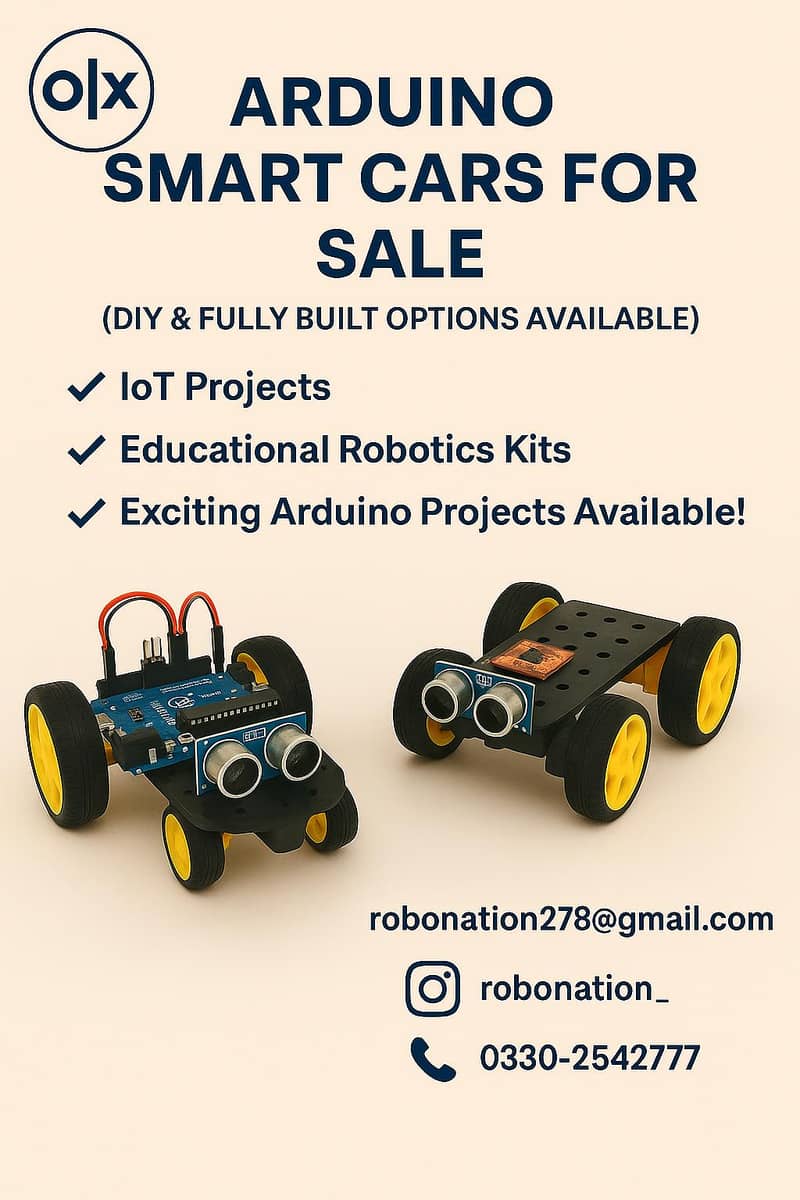 Arduino based smart cars for sale 0