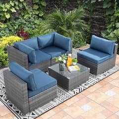 5 seater rattan sofa set/UPVC Chair/restaurant furniture/outdoor sofa