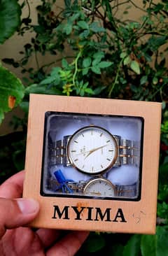 MYIMA "His & Hers" Couple Watch Set - Elegant Two-Tone Quartz Watches