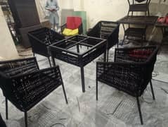 Garden dining set/lawn chair/glass top table/restaurant furniture/tabl