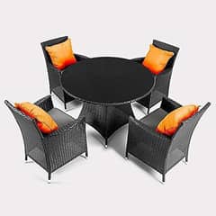 4 seat attan dining set/center table/caffee chair/restaurant furniture