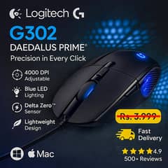 Logitech G302 Daedalus Prime Gaming Mouse | 4000 DPI | USB Wired