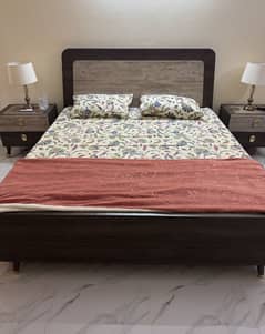 King Size Bed Set – Italian Design (With Mattress & Dressing Tables)