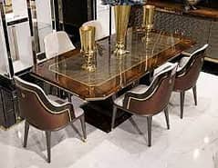 Dining Table//8,6 and 4 Seater Dining//Wooden Dining//Top Glass Dinin