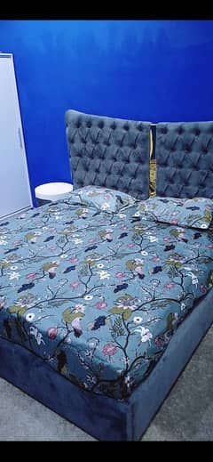King size bed set with dressing stool  side tables