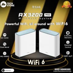 Dlink Mesh Router | D-Link M32 AX3200 Mesh WiFi 6 Pack of 2 (Renewed)