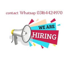 urgently staff required Male female and students
