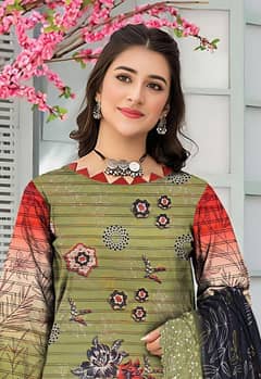 *Product Name*: 3 Pcs Women's Unstitched Lawn Embroidered Suit
