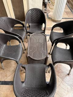 Plastic Chair set with Table