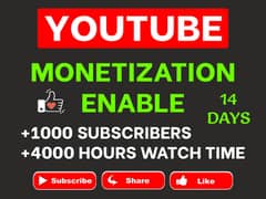 YouTube Channel Monetization 1K Subscribers and 4K Watch time