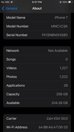 iPhone 7 256gb only battery change contact 03137226795