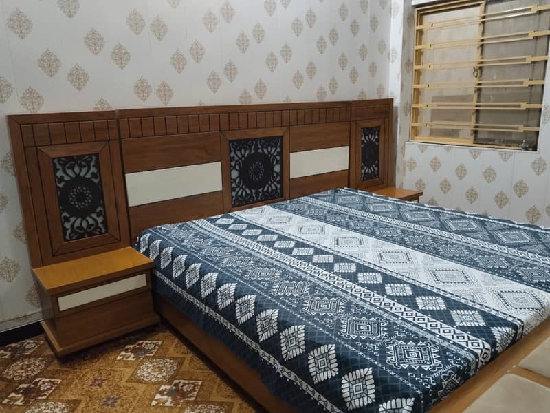 King Size Bed Set with Side Tables & Built-in Storage Drawers + Lights 3