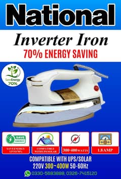 70% Energy Saving Iron - 400 Watt Solar Inverter Iron 03305683888
