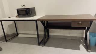 Wooden Plus Metallic Almost New Office Tables