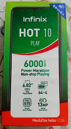 Infinix Hot 10 Play – 64GB ROM / 4GB RAM – With Box