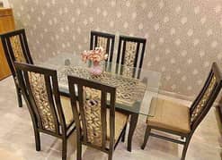 Brand New Glass Dining Table with Six Chairs