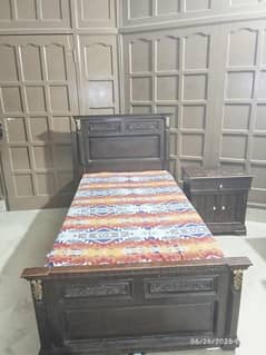 Single Bed & Side Table