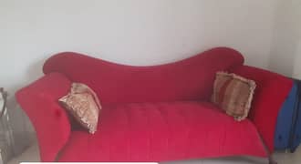 Solid Wood Red Velvet Sofa