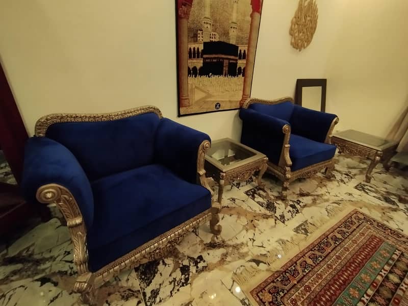 Sheesham 7 Seater Sofa Set with 3 Tables 1