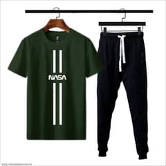 men's jersey printed track suit 2 piece in green