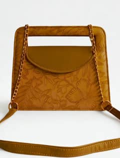 Elegant Embossed Floral Top Handle & Crossbody Bag