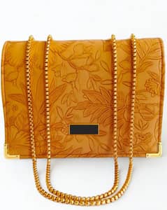 Elegant Embossed Floral Chain Shoulder Bag