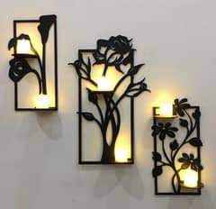 New design Wooden flower shape wall shelfs Without candles