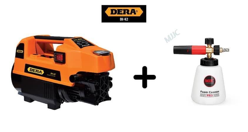 DERA DK-K2 Pressure Washer 150 Bar with MJJC Foam Cannon Pro V2.0 - 100% Copper Components