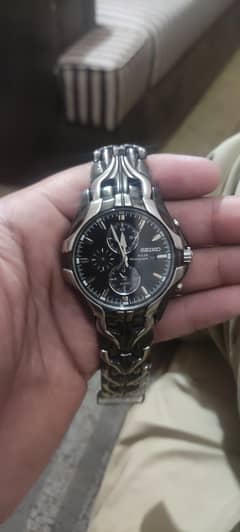 Seiko Men's Two Tone Solar Chronograph Watch - V172-0AK0