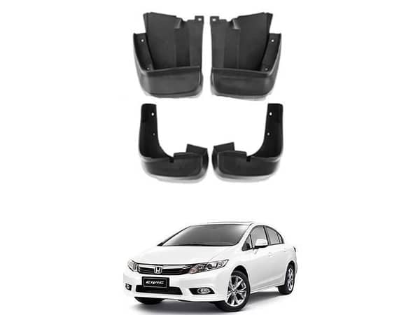 Mudflap Set for Honda Civic Rebirth (2012-2016) - OEM Replacement, 4 Pieces Front & Back