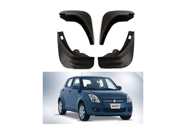 Set of 4 Black Mudflaps for Suzuki Swift 2010-2021