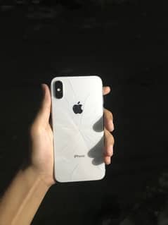 Iphone x 64 gb non pta line panel and back crack