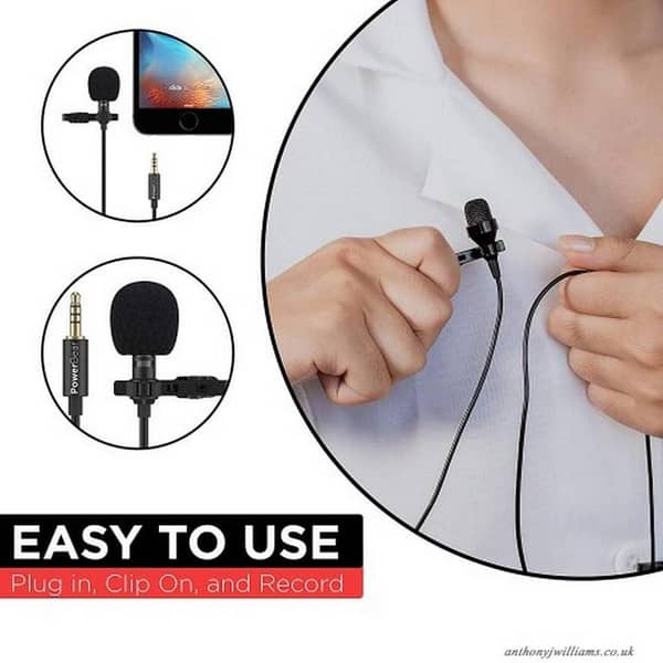 3.5 mm Clip Tie Collar Mic for Mobile Phone Speaking in Lecture Mic for PC youtuber Mic 1.5m