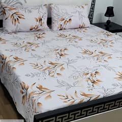 3 pcs cotton printed double bed sheets